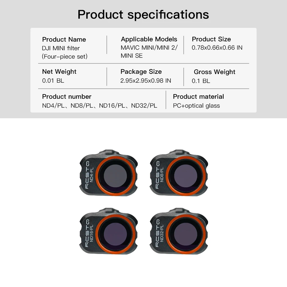 New DJI Mini 2 Camera Lens Filter for DJI Mavic MINI 1/2/SE Drone Filter Set UV ND CPL 4/8/16/32 NDPL Accessories