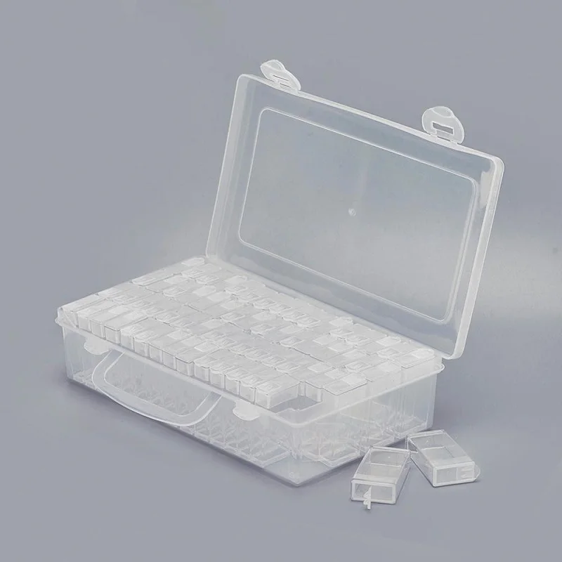 Мода 64 шт. Алмазная картина вышивка крестиком коробка DIY Алмазная вышивка 5D Мозаика из бриллиантов инструменты бусина дрель по пластику коробка для хранения