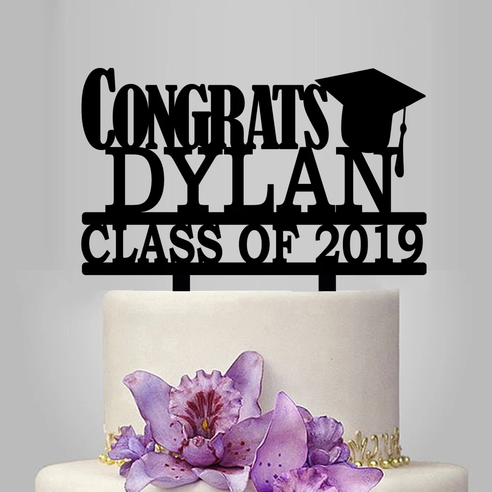 Custom Graduation Cake Topper Personalized Congrats Class of 2019 Cake Topper