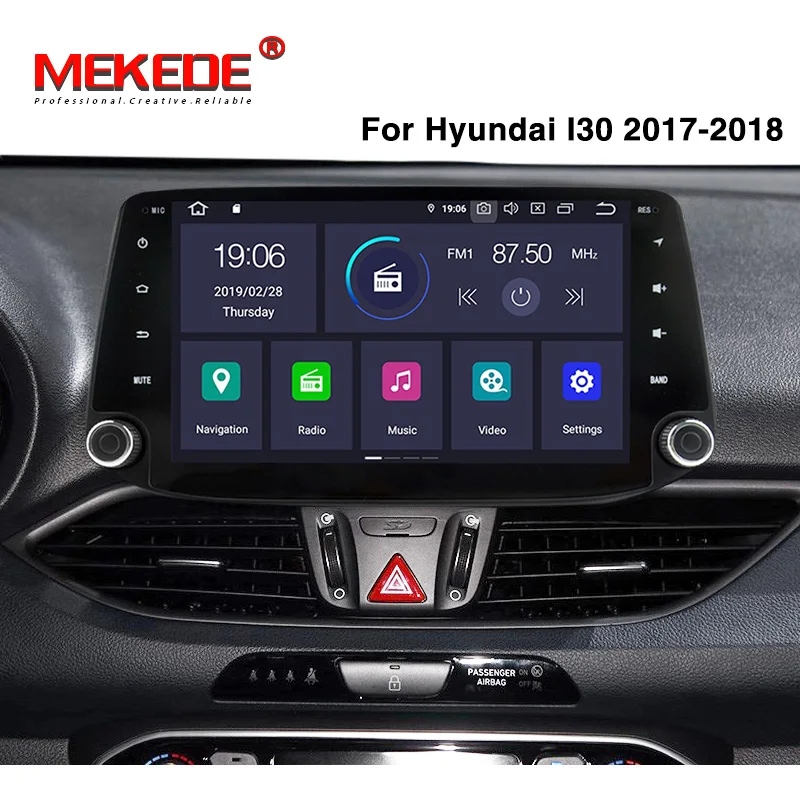 Best RAM 4G ROM 64G Android 9.0 for Hyundai i30 2017 2018 Car DVD Player Navigation GPS Radio SD MAP stereo Video head Unit 1