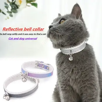 

Pet cat Collar New Gradient dog cat necklace Nylon+PU Adjustable Cat Bell Collar Breathable Comfortable Portable puppy Collar