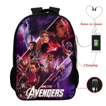 

Kids USB Charge Avengers Backpack Children Infinity War Printing Cartoon Children School Bags Boys Girls Teenage Bags