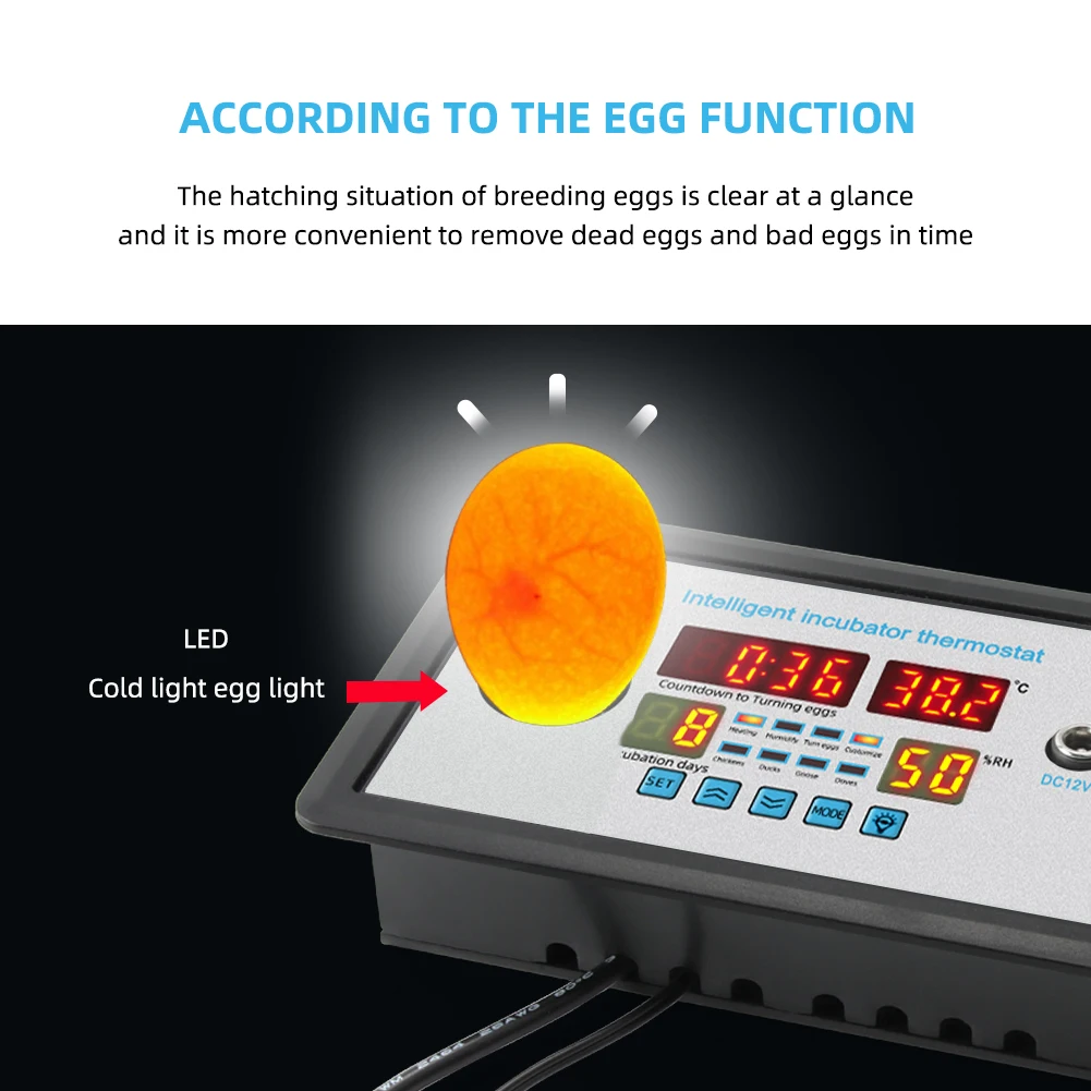 slide calipers Yieryi Smart Thermostat Digital ZFX-W9002 Thermostat Temperature Humidity Control Incubator 360 Automatic Egg Turning 12V/220V digimatic caliper