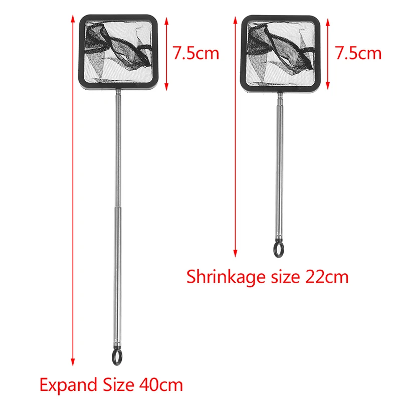 Рыболовные сети, 1 шт., полезная портативная квадратная рыболовная сеть для аквариума с длинной ручкой, сачок для рыб - Цвет: Black