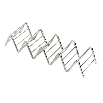 

Modern Stainless Steel Anti Rust Tray Shell Party Mexican Food Home Kitchen Kids Stand Stable Taco Holder Rack Simple