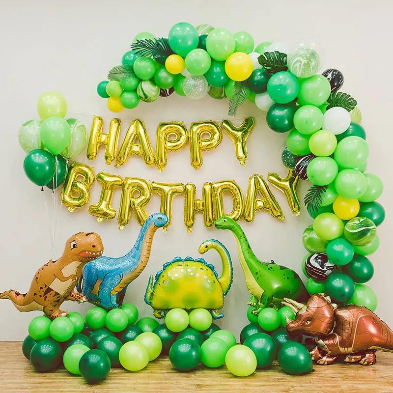 Dinosaur Party Balloons Supplies Paper Dinosaur Garland for Kids Boy Birthday Party Decoration Jurassic World Jungle Party Decor