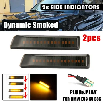 

Car Front Wing Smoke Lens Dynamic LED Side Marker Repeater Indicator Light 63132492179 63137164491 For BMW X5 E53 E36