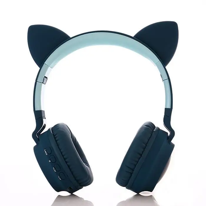 Cat Ear LED Bluetooth Stereo Headphones Game 32 Glowing 400mAh Foldable Headset 104dB With 20-20.000Hz Mic