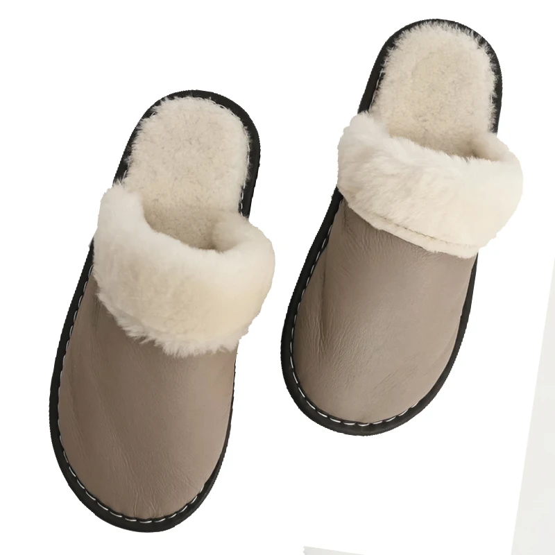 Winter fashion men's and women" home slippers sheep shearing fur warm shoes ladies slip flat shoes fur slippers 35cm-44cm