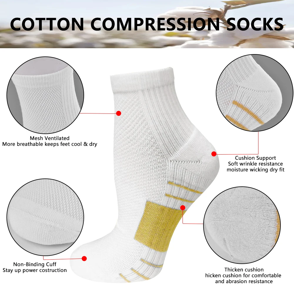 Compression Running Socks Crew Athletic Socks For Men Women Fit for Athletic,Travel Medical