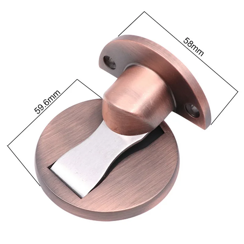 red bronze Магнитные дверные стопоры из нержавеющей стали дверные стопоры крепление Скрытые держатели ловить с аппаратными винтами дверной стопор мебель новейшая - Цвет: red bronze