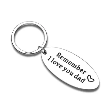 

Fathers Day Birthday Gift Keychain Remember I Love You Dad Key Chain Anniversary Thanksgiving Wedding Gift from Daughter Son