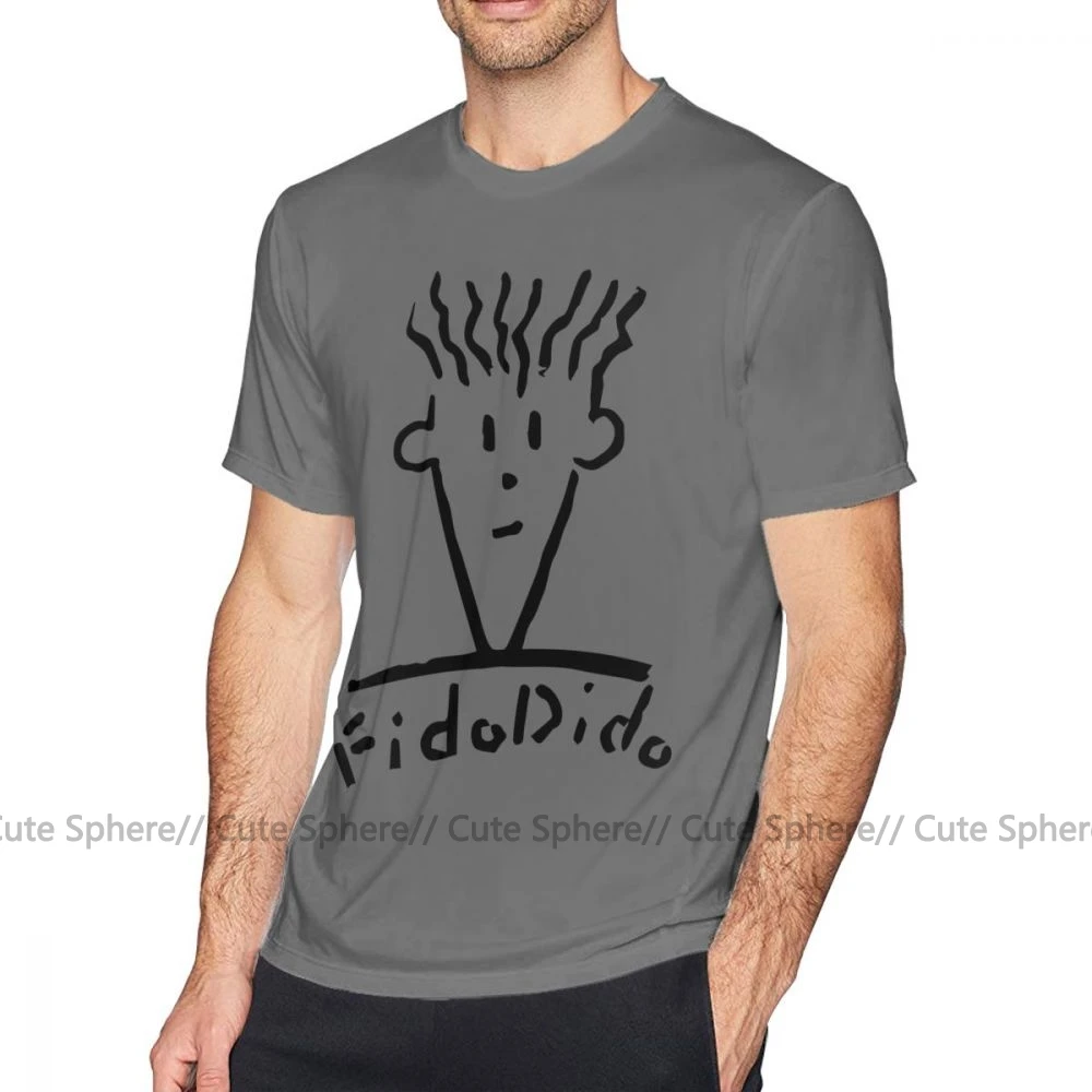 Fido Dido футболка Fido Dido Face футболка с коротким рукавом графическая футболка 5x Базовая 100 Хлопковая мужская забавная футболка - Цвет: Dark Grey