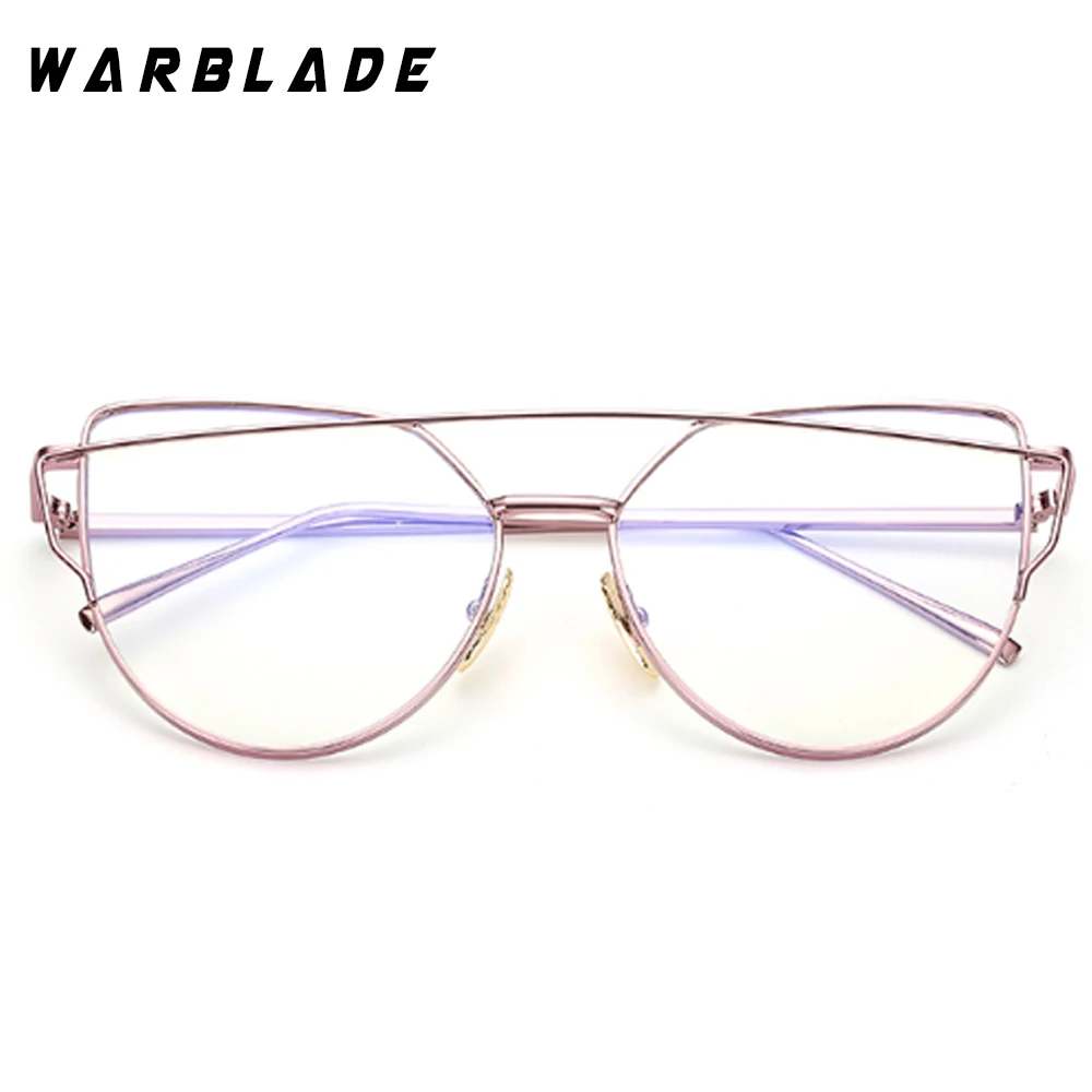 Модные прозрачные линзы кошачий глаз очки оправа женские золотые очки оправа мужские оптическая рамка для очков Очки для чтения женские - Цвет оправы: pink clear