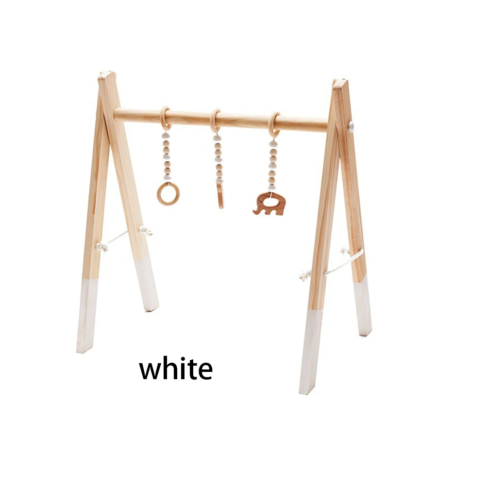 rack and toy set Nordic Style Wooden Rack Baby Gym Play Nursery Sensory Ring-Pull Toy Infant Room Toddler Clothes Rack Gift Kids Room Decoration - Цвет: rack and toy set