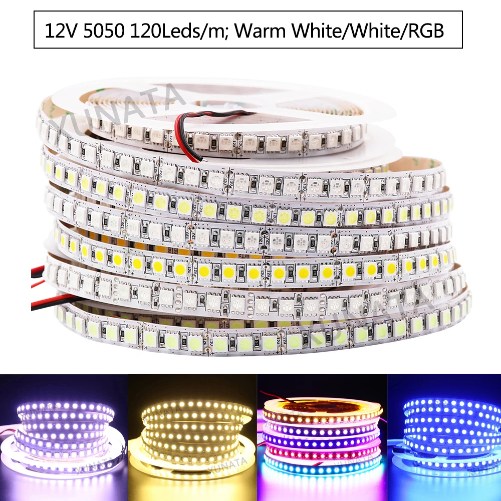 5m 12V LED Strip SMD 5050 led light strip Waterproof 300LEDs 1200LEDs Flexible Led Ribbon White/RGB/Warm White Led Tape Light