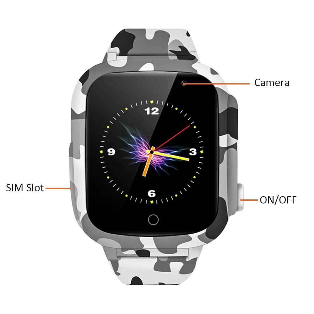LEC2 Kids Smart Watch 1.3'' IPS Color Screen Phone Wristwatch Voice Chat SOS Phone Call GPS+ WiFi+ LBS Smart Timer Camera