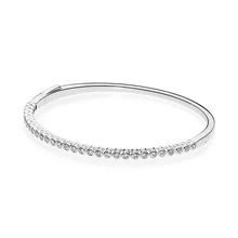 Новинка 925 пробы Серебряный браслет очаровательный блестящий браслет Шарм шарик для женщин моды DIY подарок ювелирные изделия