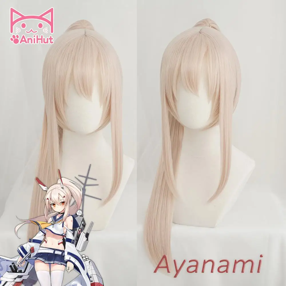 

Anihut Ayanami Cosplay Wig Game Azur Lane Women Heat Resistant Synthetic Milky White Cosplay Wig Ayanami