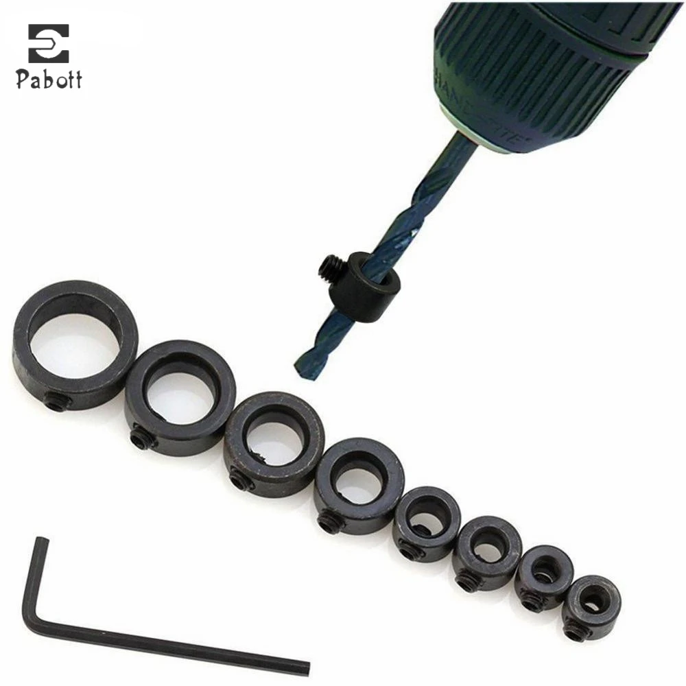 

Drill Warehouse 8 Pcs General Tools & Instruments Bit limit ring - 3,4,5,6,8,10,12,16mm Drill Stop Assortment for Drill Bits Con