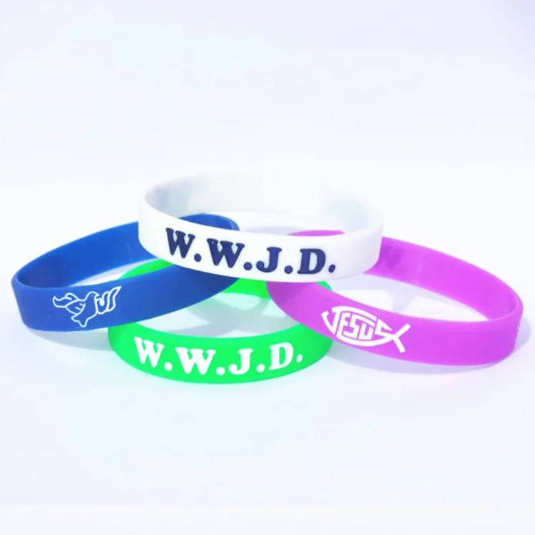 

1pc wwjd what would jesus do fish peace logo silicone rubber bracelet wristband shipping