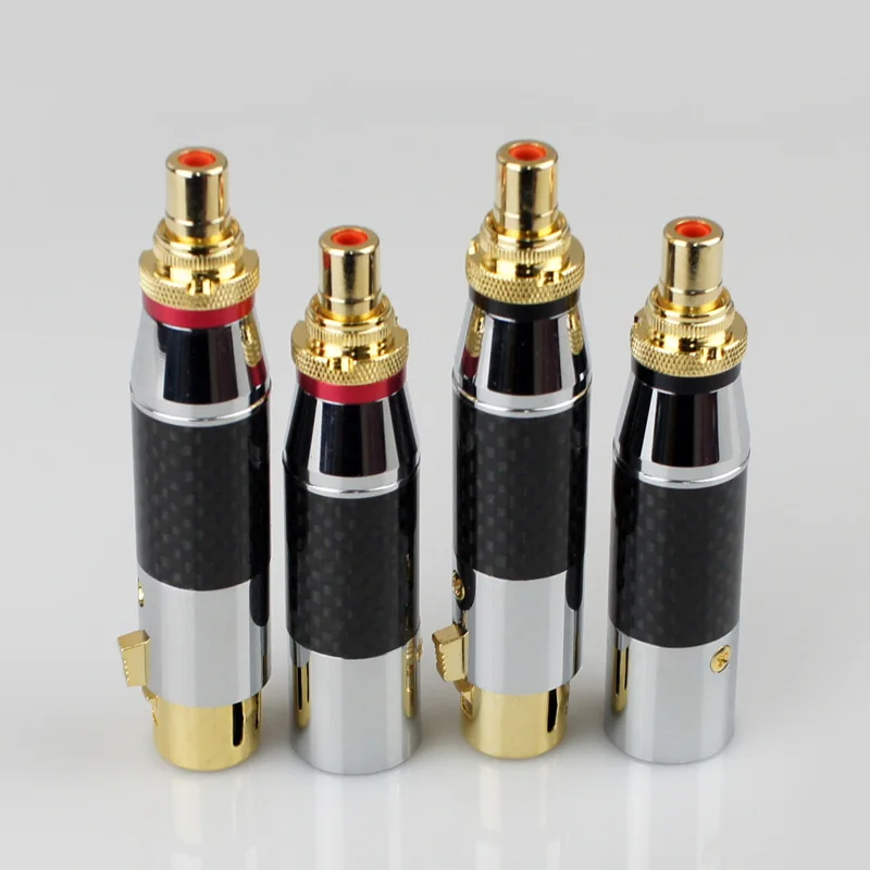 RCA к XLR 3pin разъем углеродного волокна латунные RCA аудио разъем Динамик разъемы мужские и женские 3-контактный преобразователь Микрофон XLR кабель