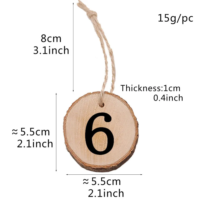 1set 1-10 Wooden Numbers Rustic Hanging Ornament Figure Card Table Number Digital Seat Decor Wedding Party Supplies-SA