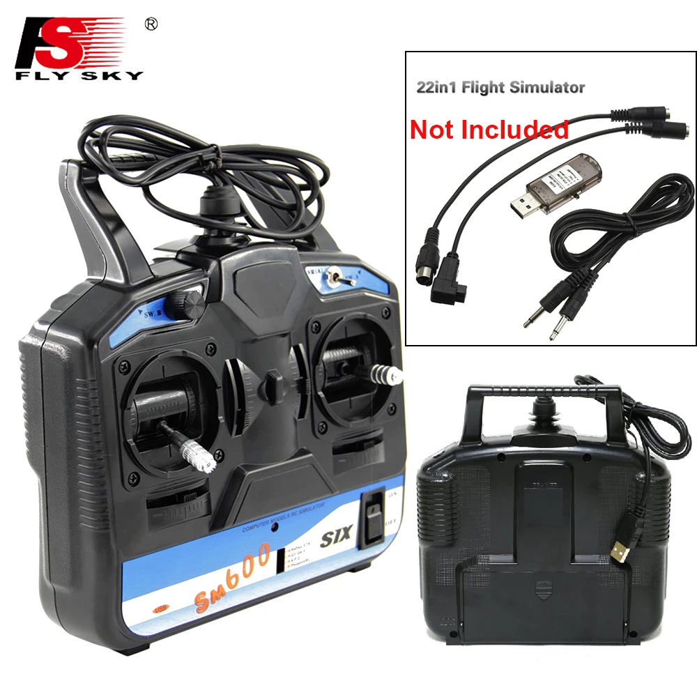 Flysky FS SM600 6 канальный USB RC симулятор поддержка G7/G6 G5.5 G5 PH5.0 FMS для Fpv 3D вертолета
