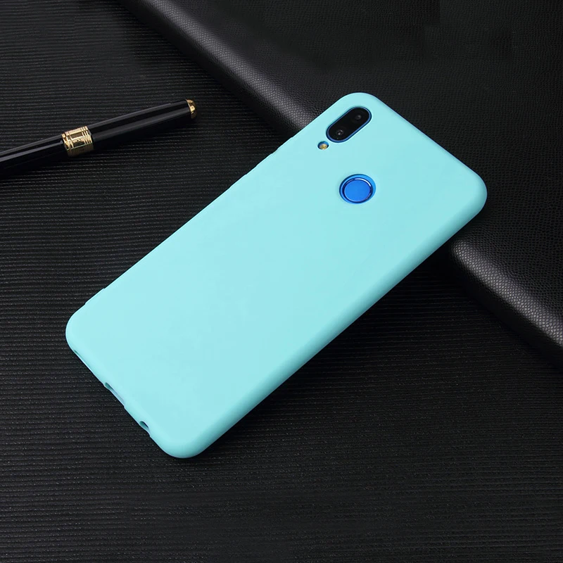 Sky Blue Чехлы для телефонов с Карамельный цвет для huawei Y9 Y6 Y5 Prime P20 P9 P10 Коврики 10 Lite Honor 10 9 Lite 7C 7A Pro 8X 8C P Smart чехол - Цвет: Sky Blue