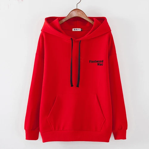 red S-4XL хлопковые толстовки женские пальто однотонные с длинным рукавом с капюшоном пуловеры женские повседневные свободные свитшоты больших размеров женские винно-черные - Цвет: red