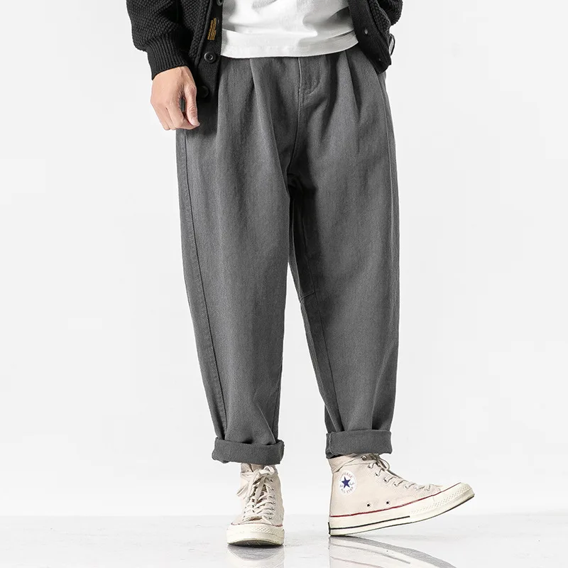 

Wu hang zhuang Pants Men's Trend Versatile Straight-Cut Loose-Fit Popular Brand Trousers Autumn & Winter Solid Color Loose Pants