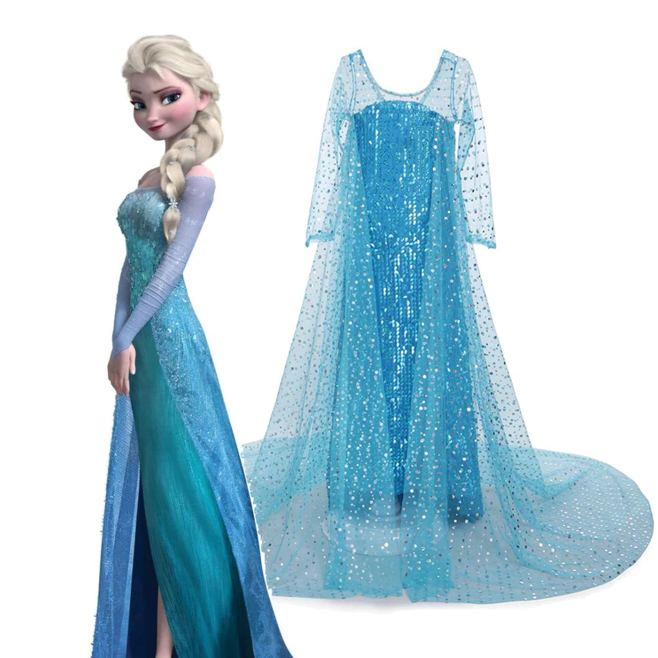 TOLOYE Disfraz Elsa Frozen, Vestido De Princesa Elsa Con Accesorios De ...