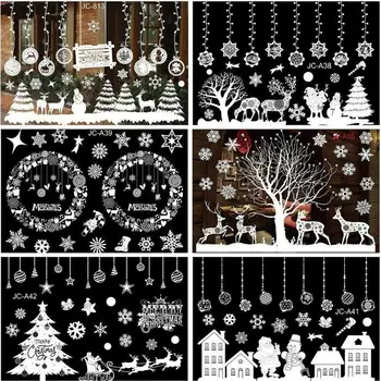 

Snowflake Window Stickers Merry Christmas Decoration for Home Christmas Ornaments 2020 Stickers Xmas Gifts Happy New Year 2021