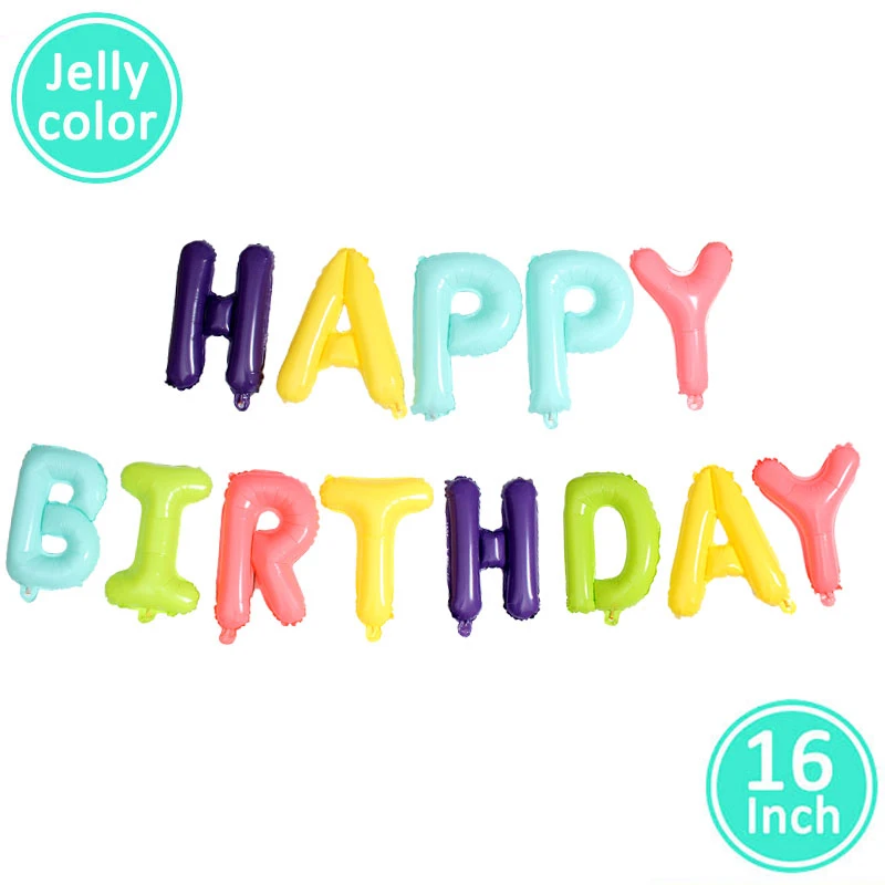 16 дюймов, розовое золото, с днем рождения, фольга, воздушный шар, баннер, украшение, 1-й первый день рождения, для маленьких мальчиков и девочек, вечерние, мой один год, день рождения, для детей - Цвет: jelly