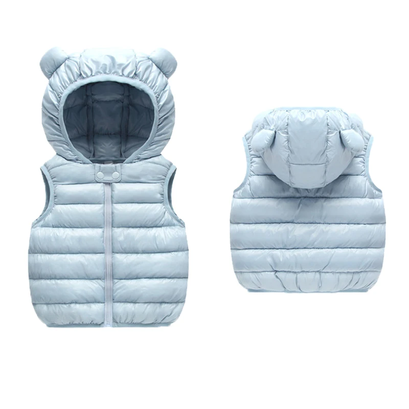 Children Warm Down Vest Autumn Baby Boys Girls Thicken Waistcoat Kids Outerwear Vests Children Hooded Jackets Vest