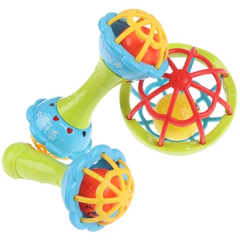 

Safety Plastic Baby Rattles Toy Teething Rattle Hand Bell Intelligence Grasping Gums Baby Teether Toy For 0-3years Food Grade