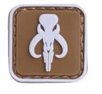 2 PVC SMALL TAN Боба Фетт мандалорианский банта Череп 3D тактический ПВХ Резиновый патч - Цвет: 2 PVC SMALL TAN