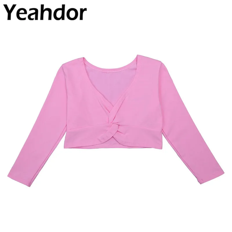 Детская танцевальная балерина для девочек скрученный узел с длинными рукавами