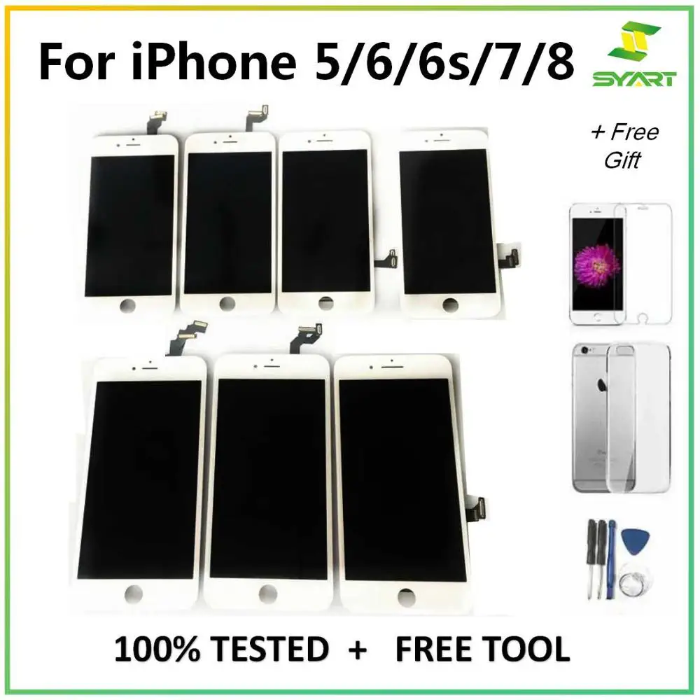 

For iphone 5G 6 6S 7 8 LCD Display+Touch screen Digitizer Assembly 3.5" 4.7'' 5.5'' +free Gift iphone screen replacement