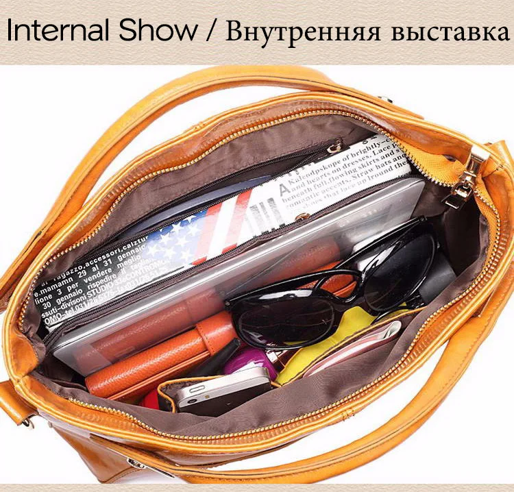 Oil Wax Leather Luxury Handbags Women Bags Designer Women's Shoulder Bag WOMEN's Handbags Famous Brand Woman Bags Luxury Tote