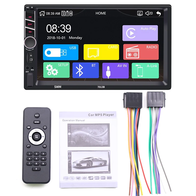 

7" 2 din Carplay Android Auto car multimedia radio Bluetooth Touch Screen MP5 Player mirror link SD/FM/USB/AUX/HD Car Audio