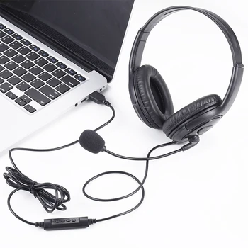 

Telephone Traffic Headset USB Wired Noise Cancelling Headset Adjustable Volume 35EA