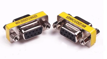 

10pcs/lot Mini DB9 RS232 COM Serial Port 9Pin Gender Female to Female F/F Adapter Connector Extender Coupler Changer