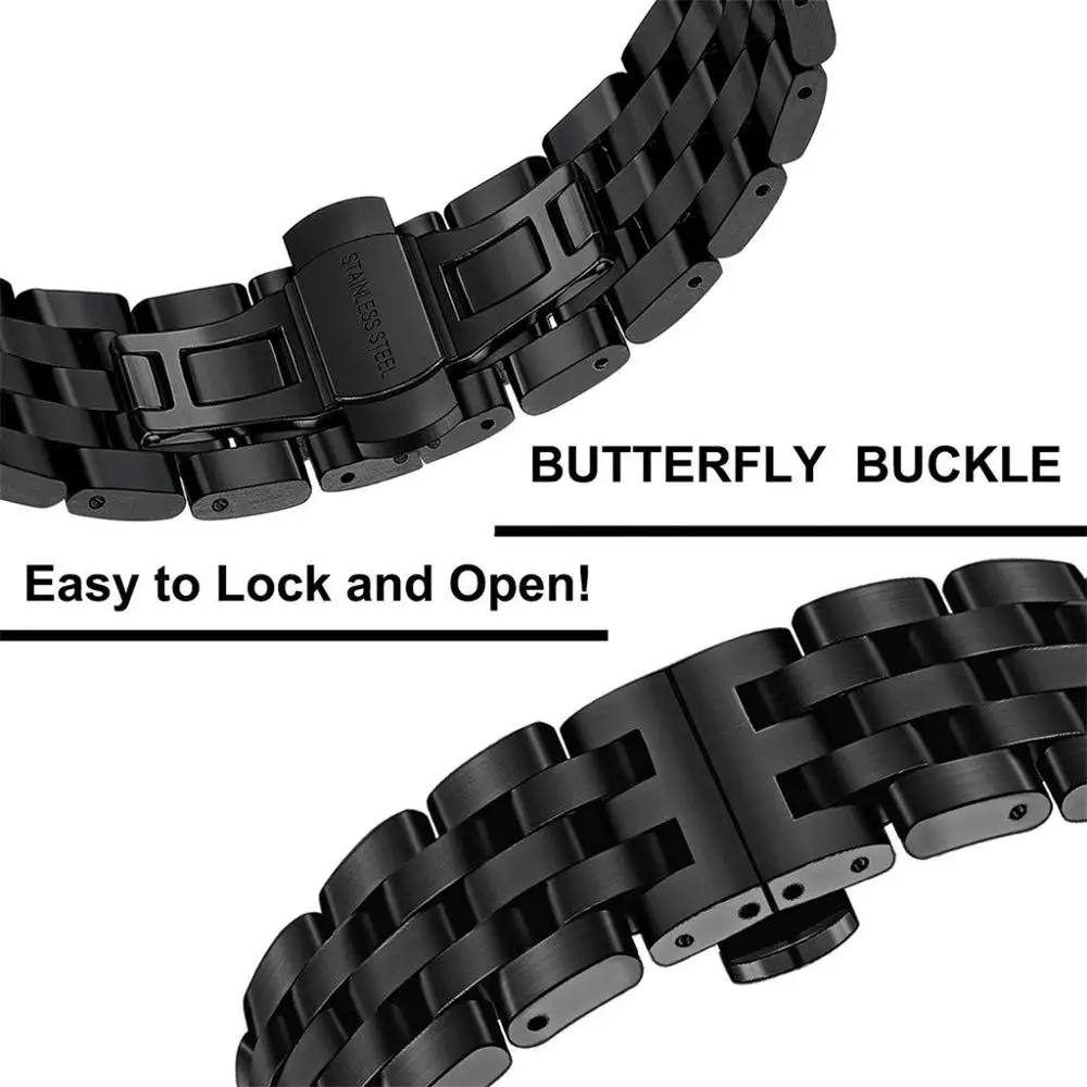 Браслет 20мм / 22мм для умных часов AMAZFIT GTR 42 / 47MM Сменный ремешок Ремешок из нержавеющей стали для часов Amazfit 2 / 2S / 3 / Amazfit GTS Аксессуары