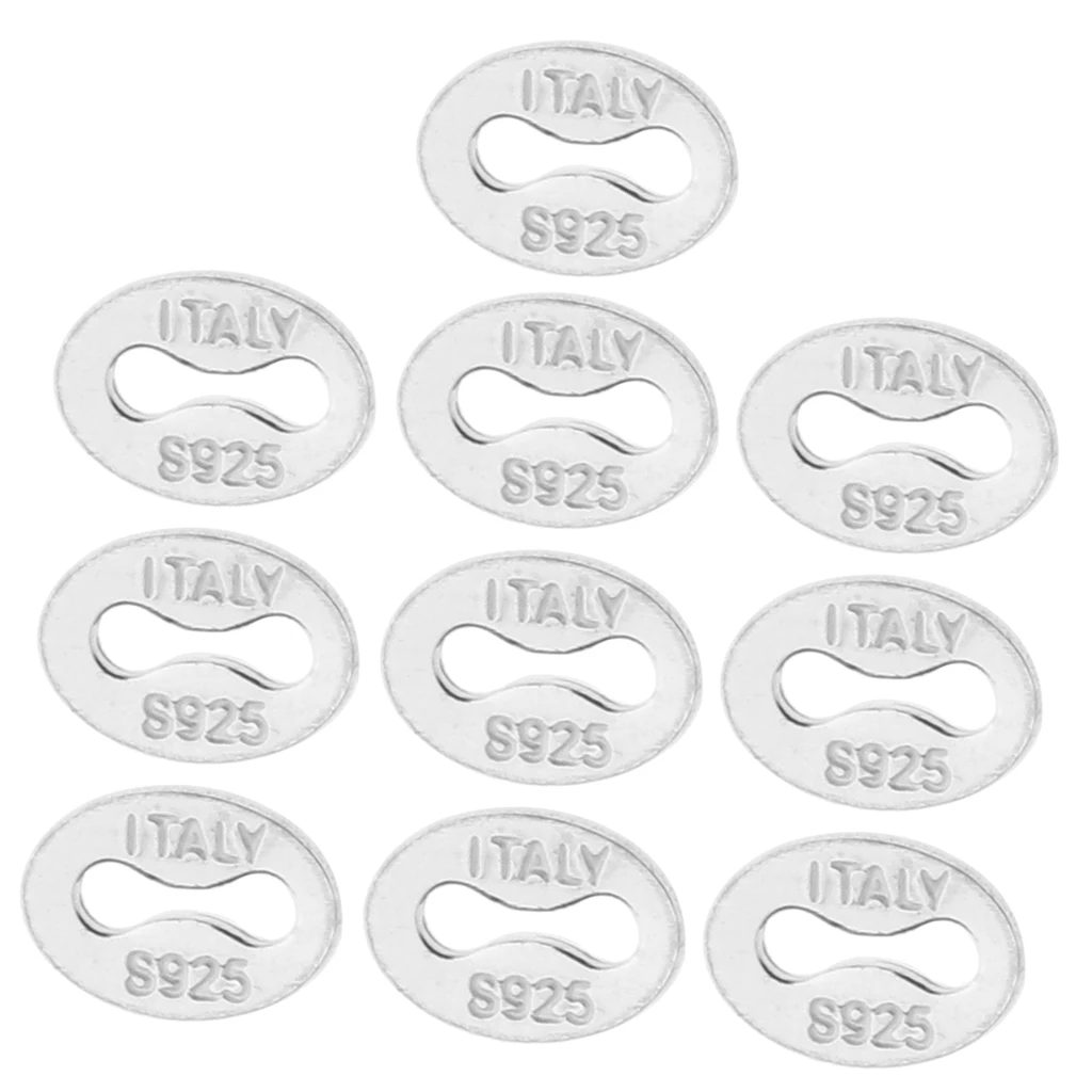 10pcs Chain Clasp End Caps Pure silver color 925 for Jewellery Findings Handcrafts