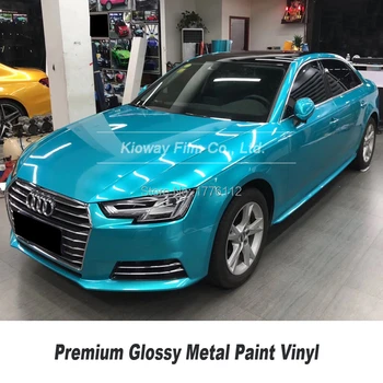 

Highest quality turquoise vinyl wrap glossy metallic car wrapping roll Wrapping Film low initial tack adhesive 5m/10m/18m
