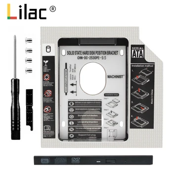 

2nd HDD Caddy 9.5 mm Aluminum Optibay SATA 3.0 Hard Disk Drive Box Enclosure DVD Adapter 2.5 SSD 2TB For Laptop CD-ROM