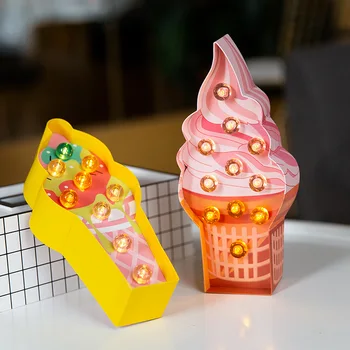 

New Paper Making Night Lamp Pineapple Ice Cream Fruit Decoration Light Environmentally friendly Party Window Display Paper Lamp