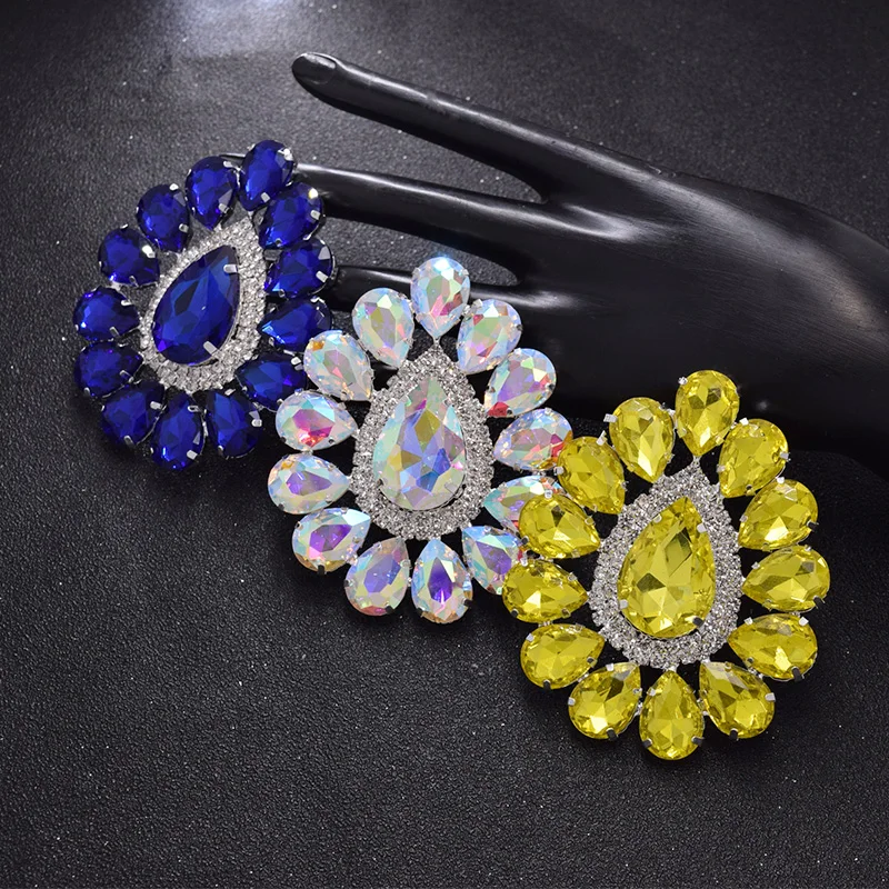 Shiny Crystal 8cm Water drop Big Ring Women Adjustable Fashion show ring for Wedding Jewelry crystal rhinestones Shining gift