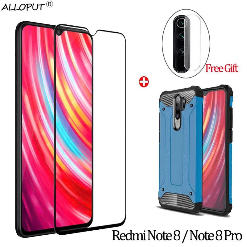 

3-in-1 Glass For Xiomi Note 8 Pro Armor Case For Redmi Note 8 Tempered Glass Camera Protector redmi note8 pro Screen Protector